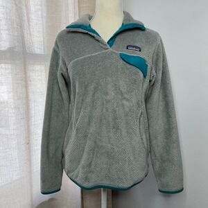 Patagonia Re-Tool Snap T Fleece Pullover Sweater Gray Teal Women's Medium